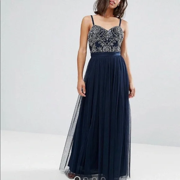 ASOS Petite | Dresses | Asos Maya Petite Navy Blue Tulle Dress With A Bow |  Poshmark